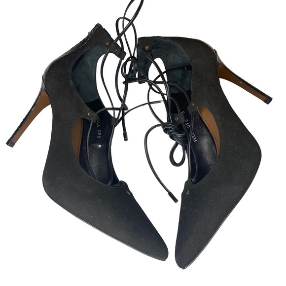 NEW Donald J Pliner Black Pella Leather Suede Pointed Toe Heels Size 9.5 shoes - Picture 6 of 13